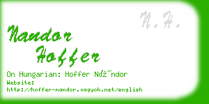 nandor hoffer business card